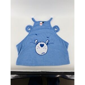 Care Bears Grumpy Bear SHEIN X Blue Terry Cloth Halter Crop Top Womens 1XL